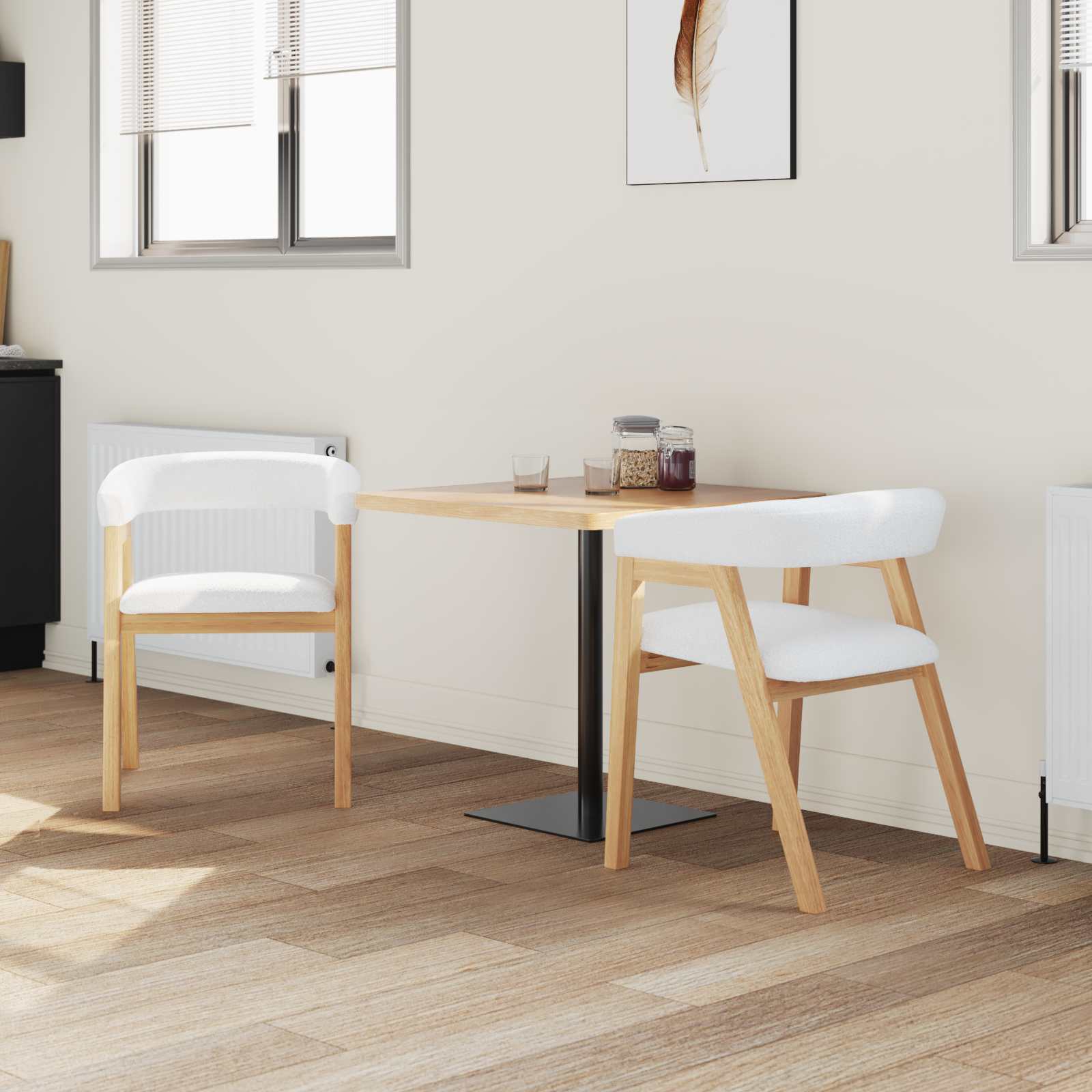 vidaXL Dining Chairs 2 pcs Solid Rubber Wood Natural 54 x 57 x 73 cm 3