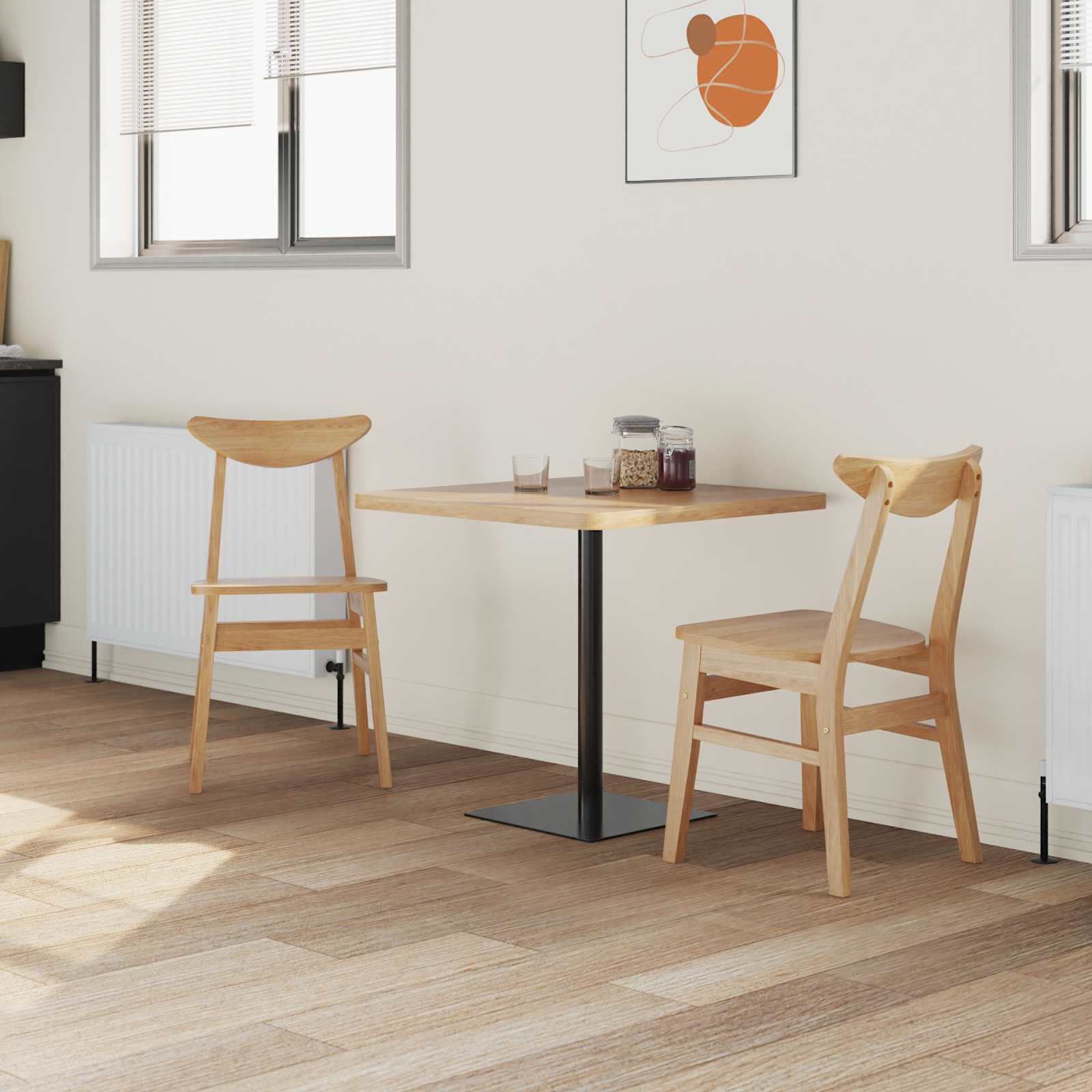 vidaXL Dining Chairs 2 pcs Solid Rubber Wood Natural 42 x 47.5 x 81 cm 3