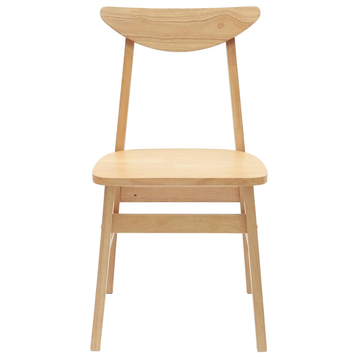 Dining Chairs 2 pcs Solid Rubber Wood White 42 x 47.5 x 81 cm Natural