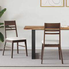 vidaXL Dining Chairs 2 pcs Solid Rubber Wood Light Brown 1