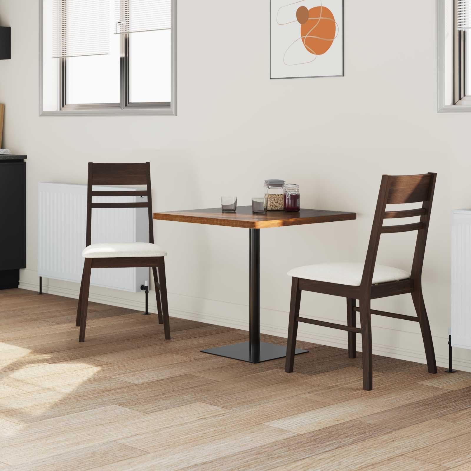 vidaXL Dining Chairs 2 pcs Solid Rubber Wood Light Brown 3