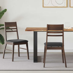 vidaXL Dining Chairs 2 pcs Solid Rubber Wood Light Brown 1