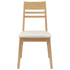 vidaXL Dining Chairs 2 pcs Solid Rubber Wood Natural 43 x 54 x 89 cm 5