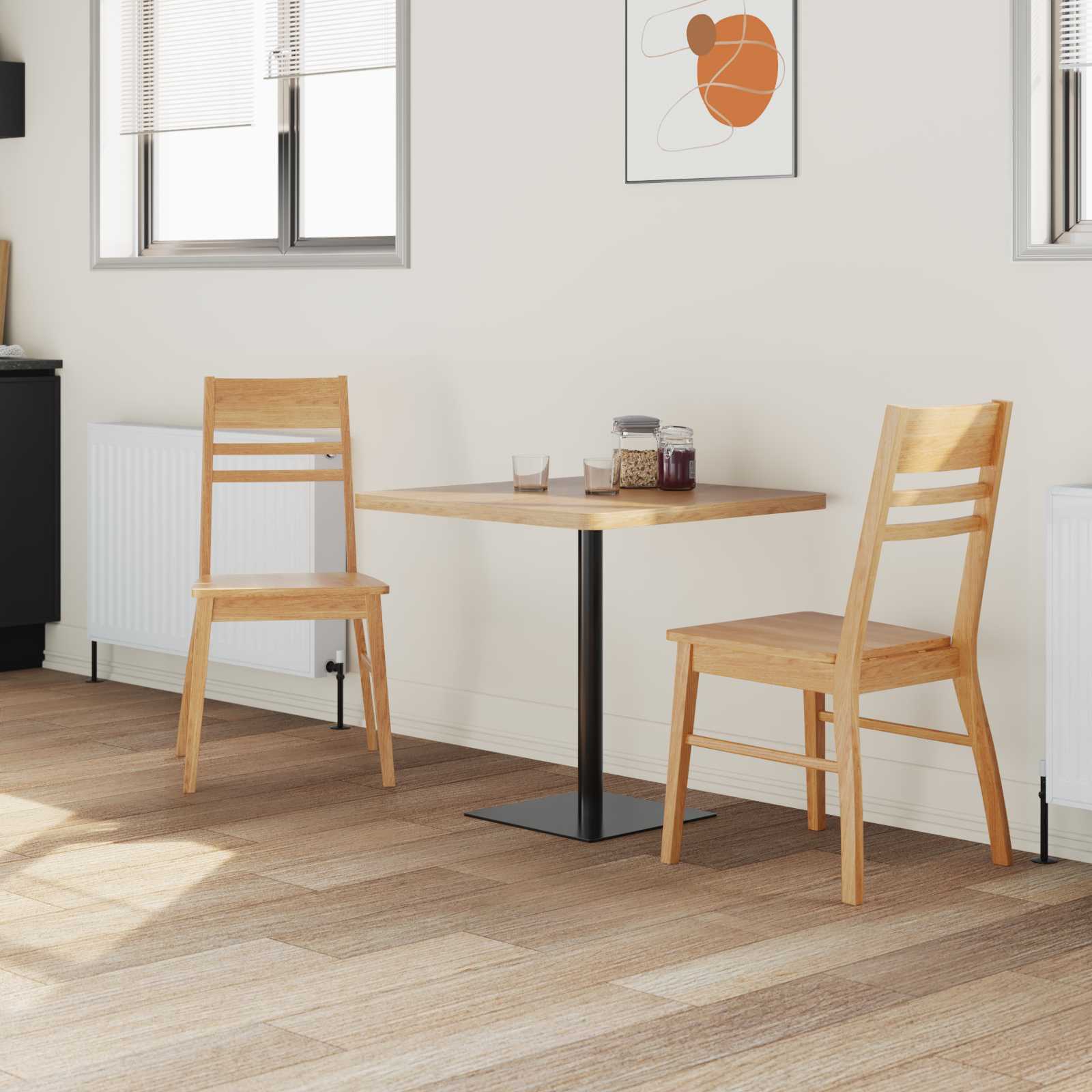 vidaXL Dining Chairs 2 pcs Solid Rubber Wood Natural 43 x 54 x 89 cm 3