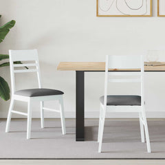 vidaXL Dining Chairs 2 pcs Solid Rubber Wood White 43 x 54 x 89 cm 1