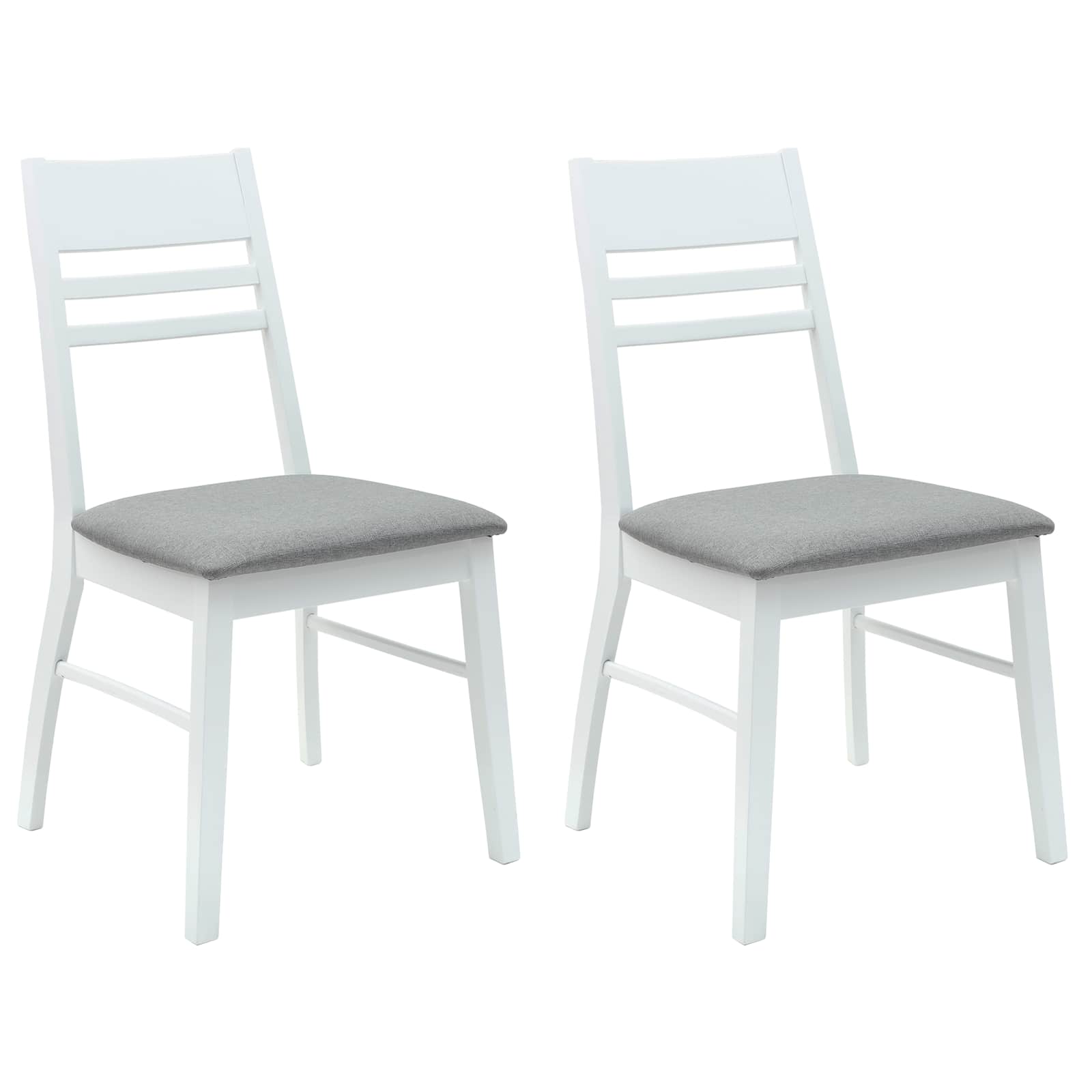 vidaXL Dining Chairs 2 pcs Solid Rubber Wood White 43 x 54 x 89 cm 2