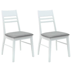 vidaXL Dining Chairs 2 pcs Solid Rubber Wood White 43 x 54 x 89 cm 2