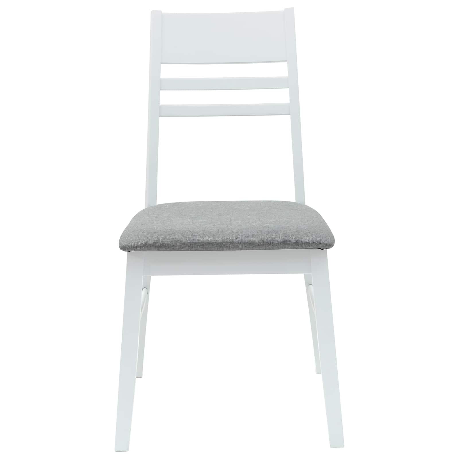vidaXL Dining Chairs 2 pcs Solid Rubber Wood White 43 x 54 x 89 cm 5