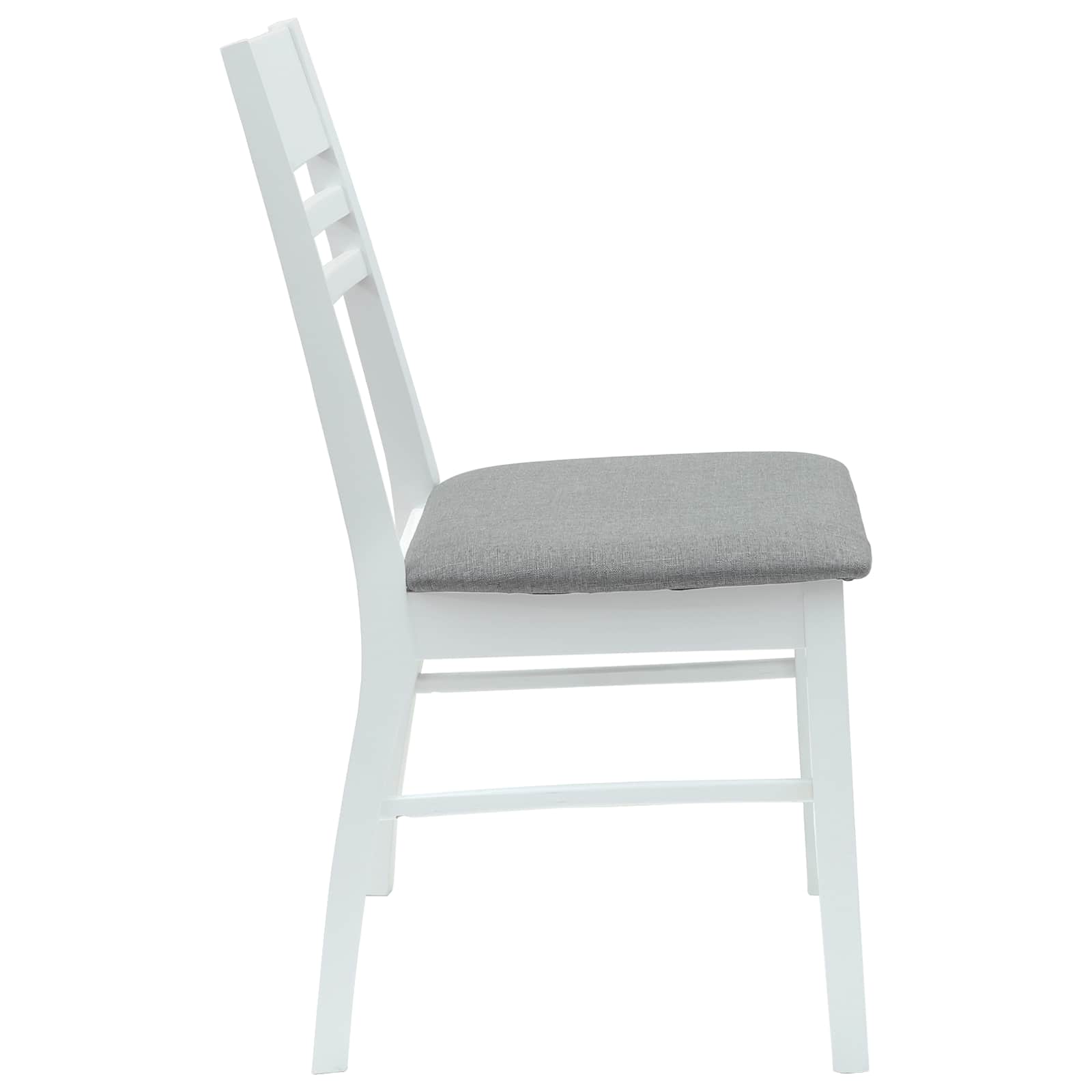 vidaXL Dining Chairs 2 pcs Solid Rubber Wood White 43 x 54 x 89 cm 6