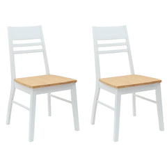 vidaXL Dining Chairs 2 pcs Solid Rubber Wood White 43 x 54 x 89 cm 2