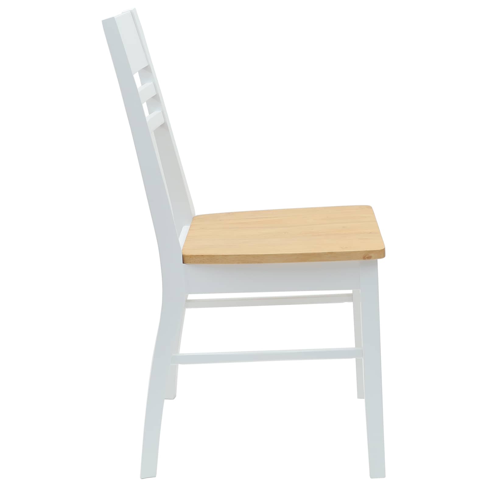 vidaXL Dining Chairs 2 pcs Solid Rubber Wood White 43 x 54 x 89 cm 6