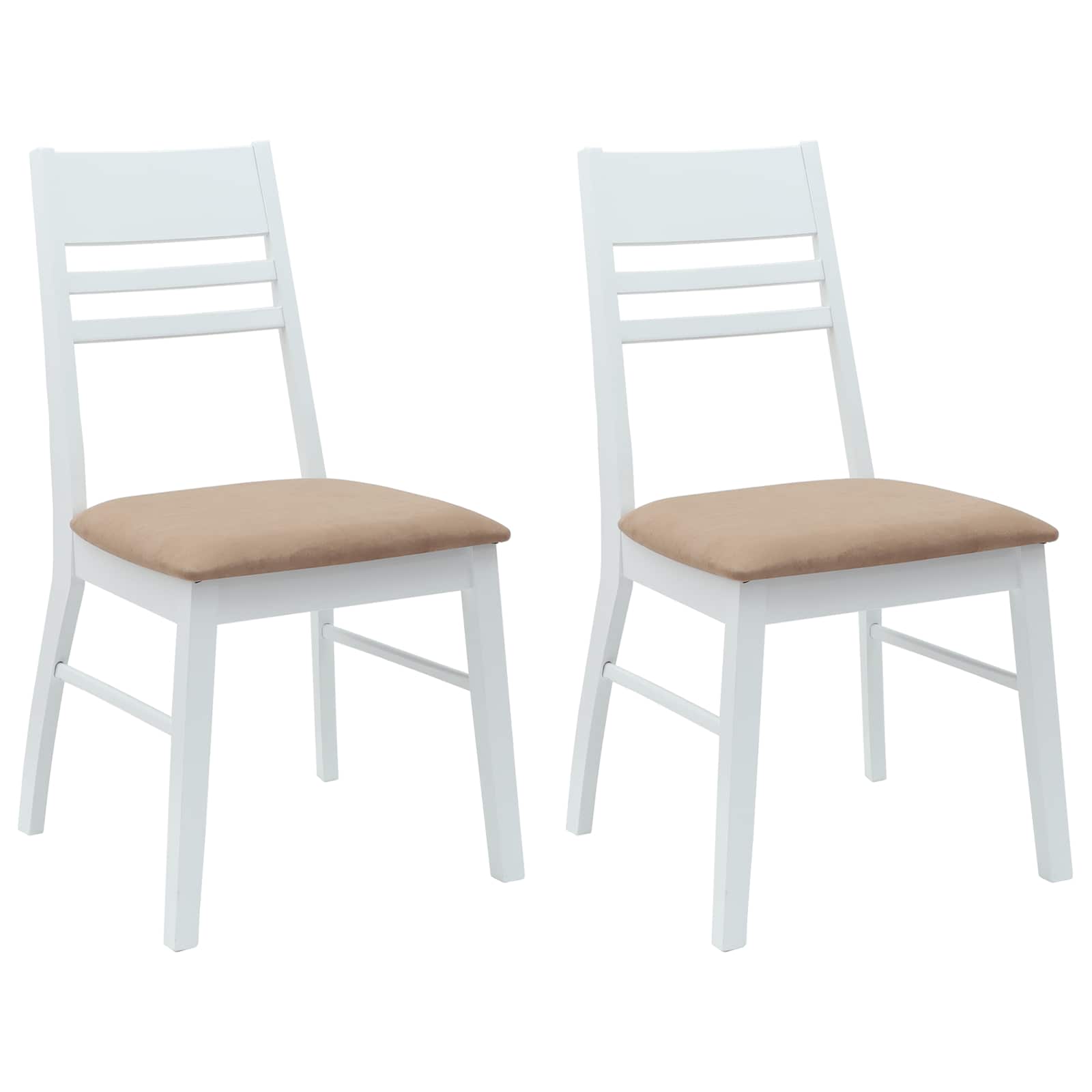 vidaXL Dining Chairs 2 pcs Solid Rubber Wood White 43 x 54 x 89 cm 2