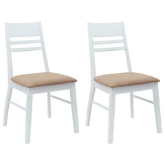 vidaXL Dining Chairs 2 pcs Solid Rubber Wood White 43 x 54 x 89 cm 2