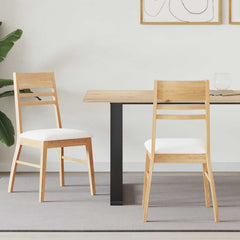 vidaXL Dining Chairs 2 pcs Solid Rubber Wood Natural 43 x 54 x 89 cm 1