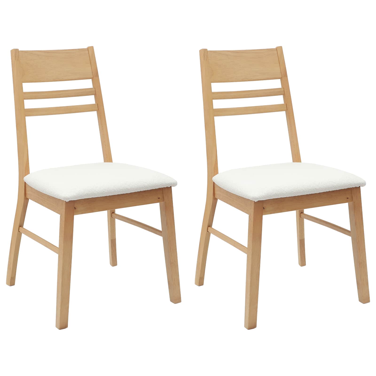 vidaXL Dining Chairs 2 pcs Solid Rubber Wood Natural 43 x 54 x 89 cm 2