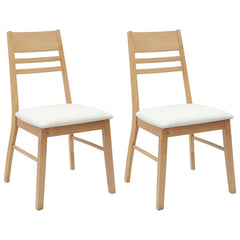 vidaXL Dining Chairs 2 pcs Solid Rubber Wood Natural 43 x 54 x 89 cm 2
