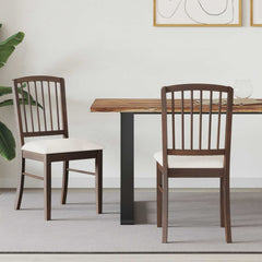vidaXL Dining Chairs 2 pcs Solid Rubber Wood Light Brown 1