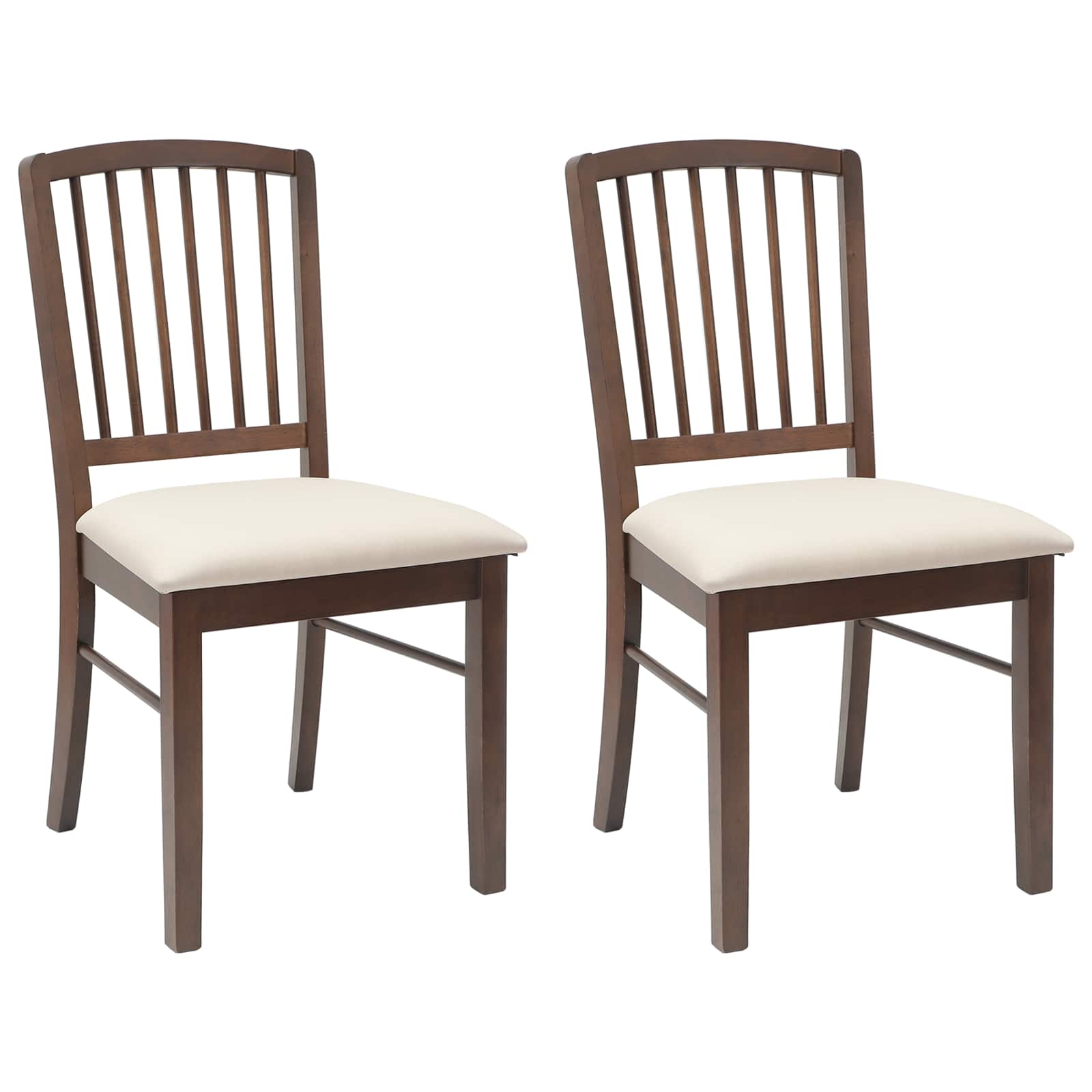vidaXL Dining Chairs 2 pcs Solid Rubber Wood Light Brown 2