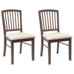 vidaXL Dining Chairs 2 pcs Solid Rubber Wood Light Brown 2