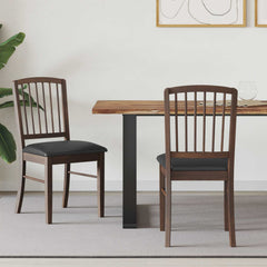 vidaXL Dining Chairs 2 pcs Solid Rubber Wood Light Brown 1
