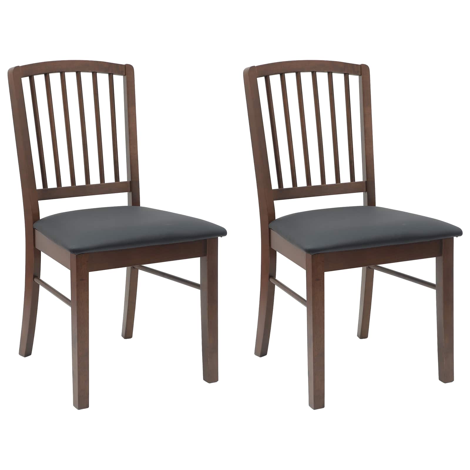 vidaXL Dining Chairs 2 pcs Solid Rubber Wood Light Brown 2