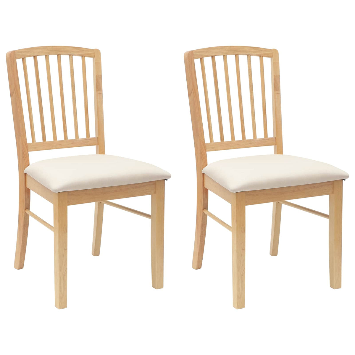 Dining Chairs 2 pcs Solid Rubber Wood White