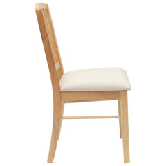 vidaXL Dining Chairs 2 pcs Solid Rubber Wood Natural 50 x 52.5 x 91 cm 6