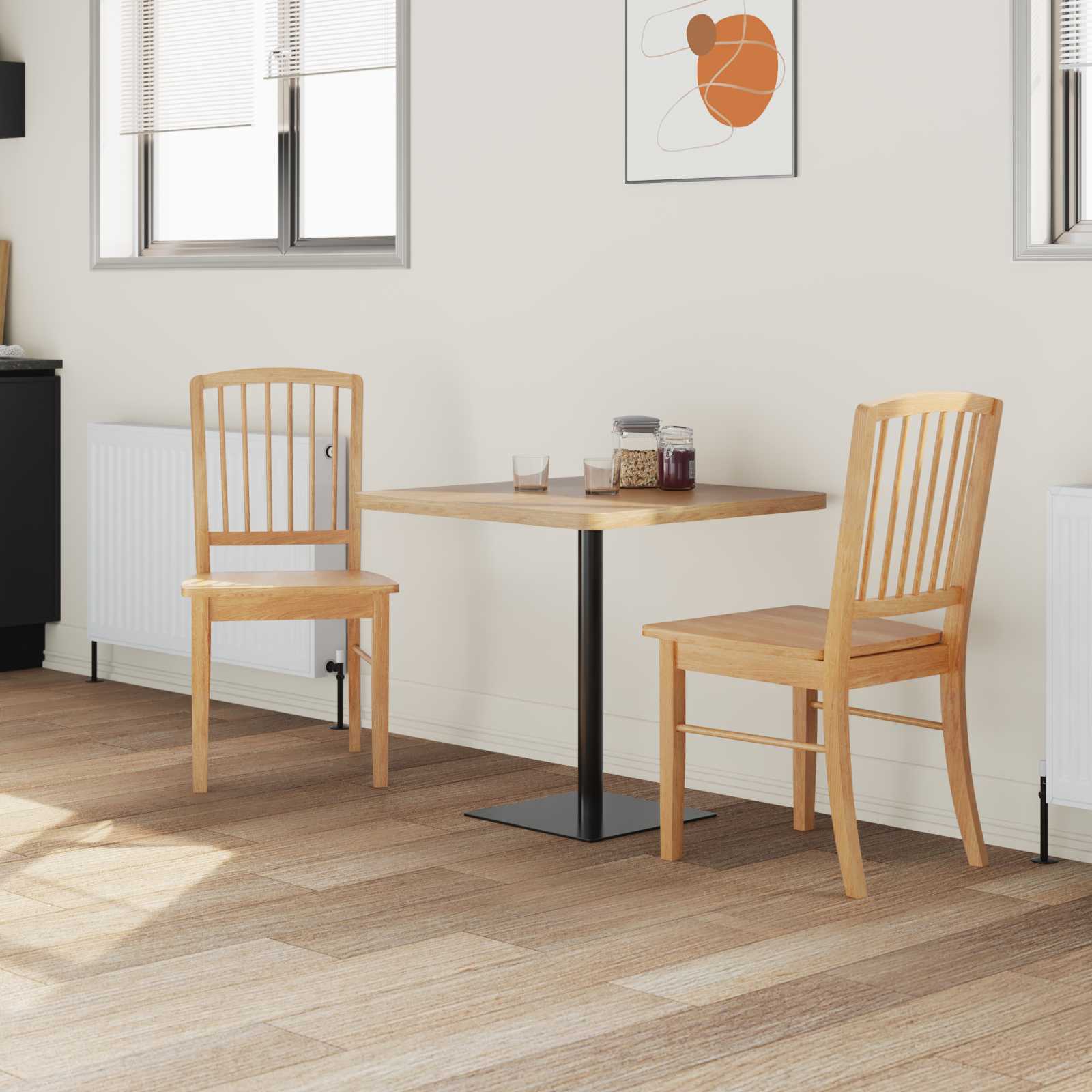 vidaXL Dining Chairs 2 pcs Solid Rubber Wood Natural 50 x 52.5 x 91 cm 3