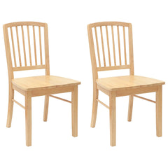 vidaXL Dining Chairs 2 pcs Solid Rubber Wood Natural 50 x 52.5 x 91 cm 2