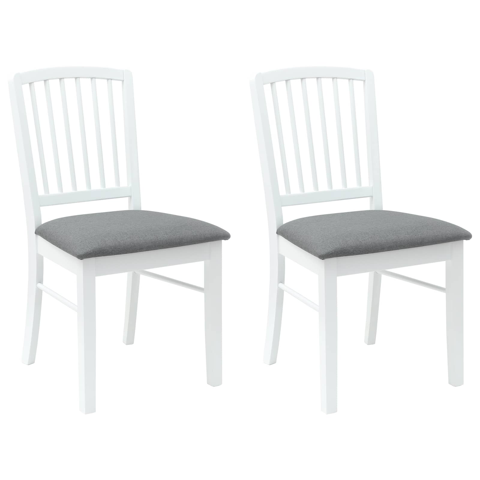 vidaXL Dining Chairs 2 pcs Solid Rubber Wood White 50 x 52.5 x 91 cm 2