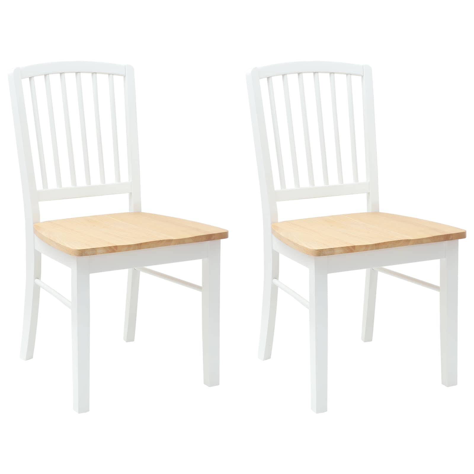 vidaXL Dining Chairs 2 pcs Solid Rubber Wood White 50 x 52.5 x 91 cm 2