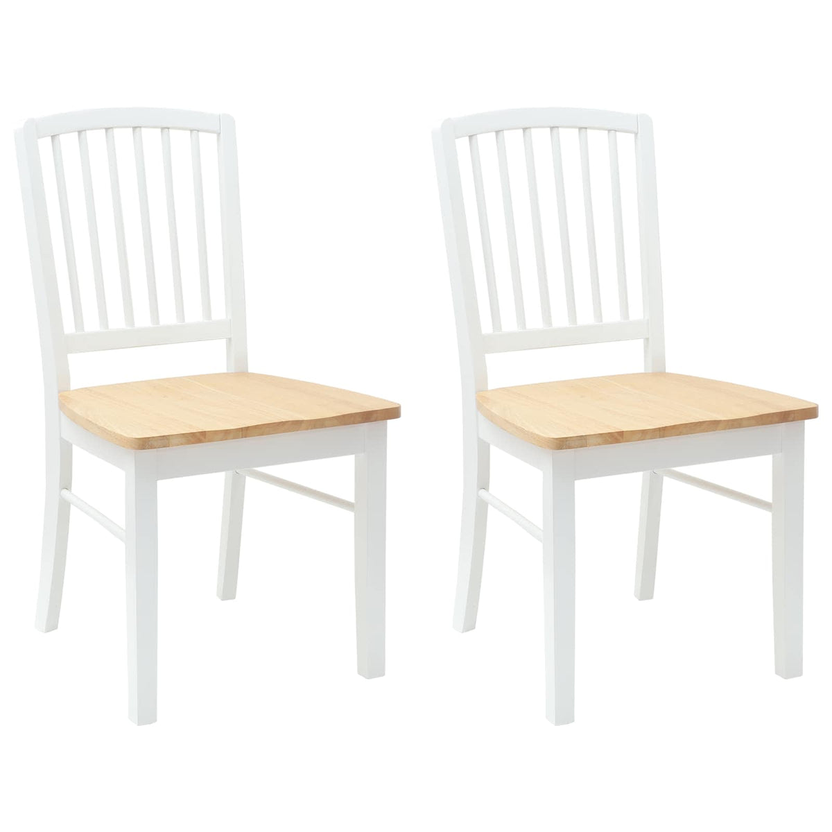 Dining Chairs 2 pcs Solid Rubber Wood White