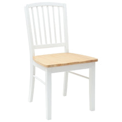 vidaXL Dining Chairs 2 pcs Solid Rubber Wood White 50 x 52.5 x 91 cm 4