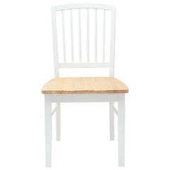 vidaXL Dining Chairs 2 pcs Solid Rubber Wood White 50 x 52.5 x 91 cm 5