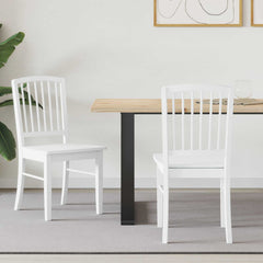 vidaXL Dining Chairs 2 pcs Solid Rubber Wood White 50 x 52.5 x 91 cm 1