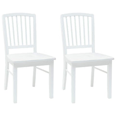 vidaXL Dining Chairs 2 pcs Solid Rubber Wood White 50 x 52.5 x 91 cm 2