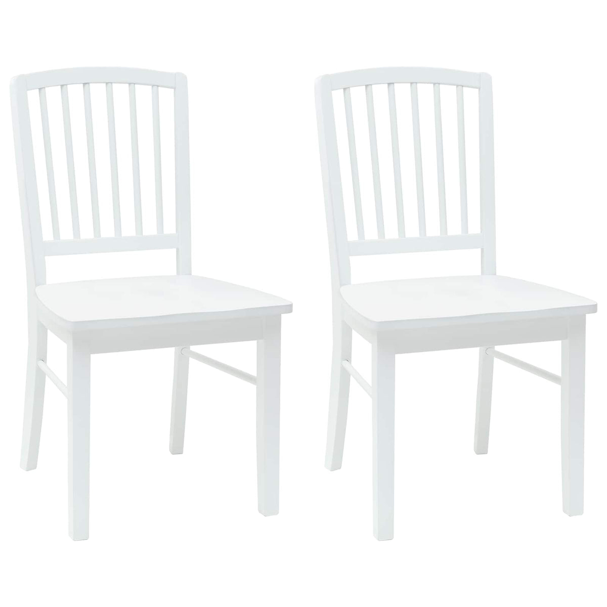 Dining Chairs 2 pcs Solid Rubber Wood White