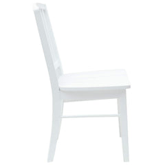 vidaXL Dining Chairs 2 pcs Solid Rubber Wood White 50 x 52.5 x 91 cm 6