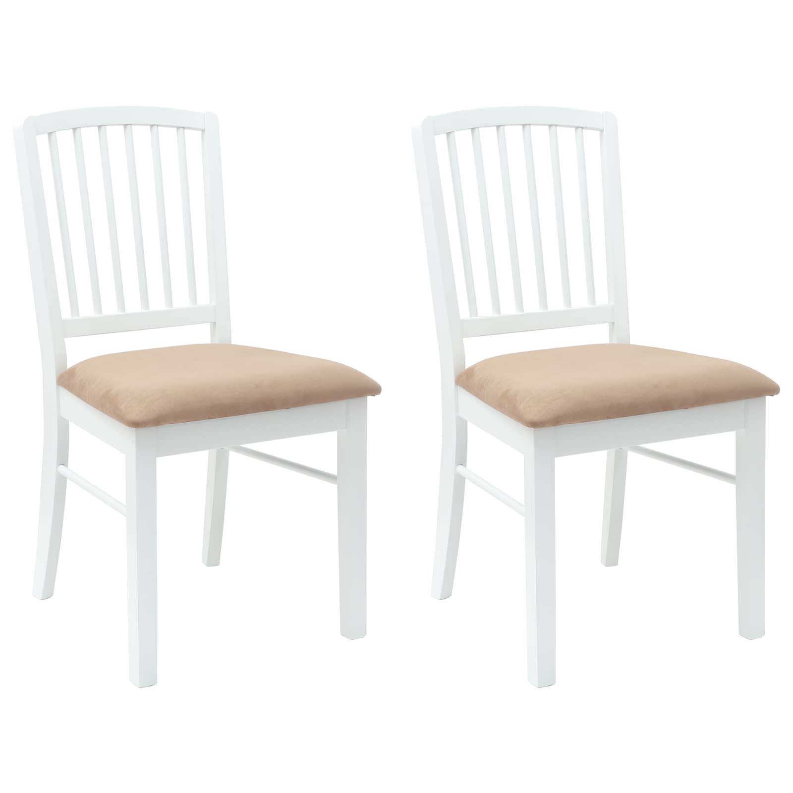 vidaXL Dining Chairs 2 pcs Solid Rubber Wood White 50 x 52.5 x 91 cm 2