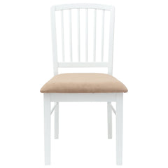 vidaXL Dining Chairs 2 pcs Solid Rubber Wood White 50 x 52.5 x 91 cm 5