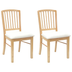 vidaXL Dining Chairs 2 pcs Solid Rubber Wood Natural 50 x 52.5 x 91 cm 2
