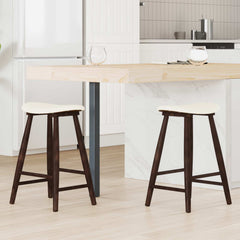 vidaXL Dining Chairs 2 pcs Solid Rubber Wood Light Brown 1