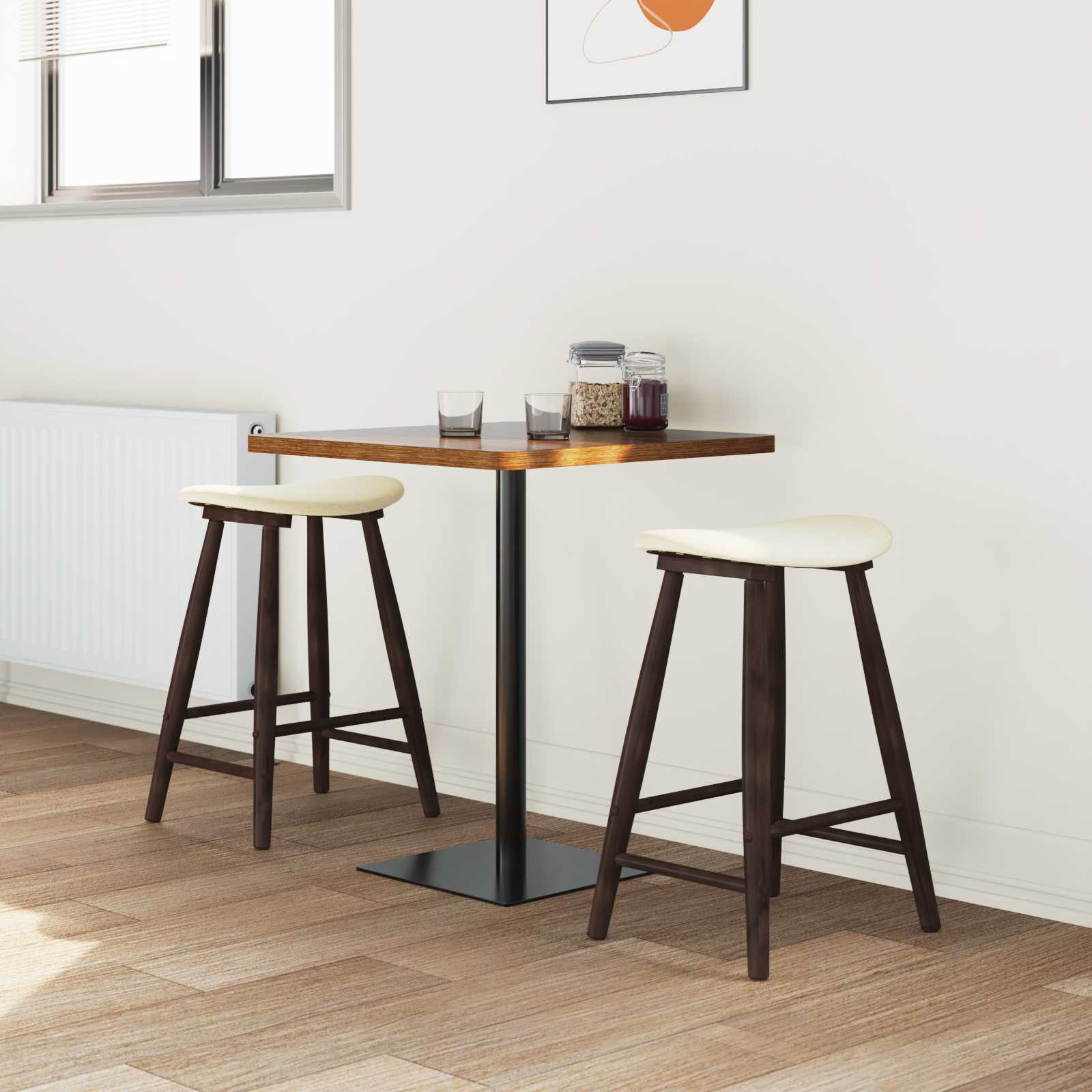 vidaXL Dining Chairs 2 pcs Solid Rubber Wood Light Brown 3