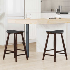 vidaXL Dining Chairs 2 pcs Solid Rubber Wood Light Brown 1