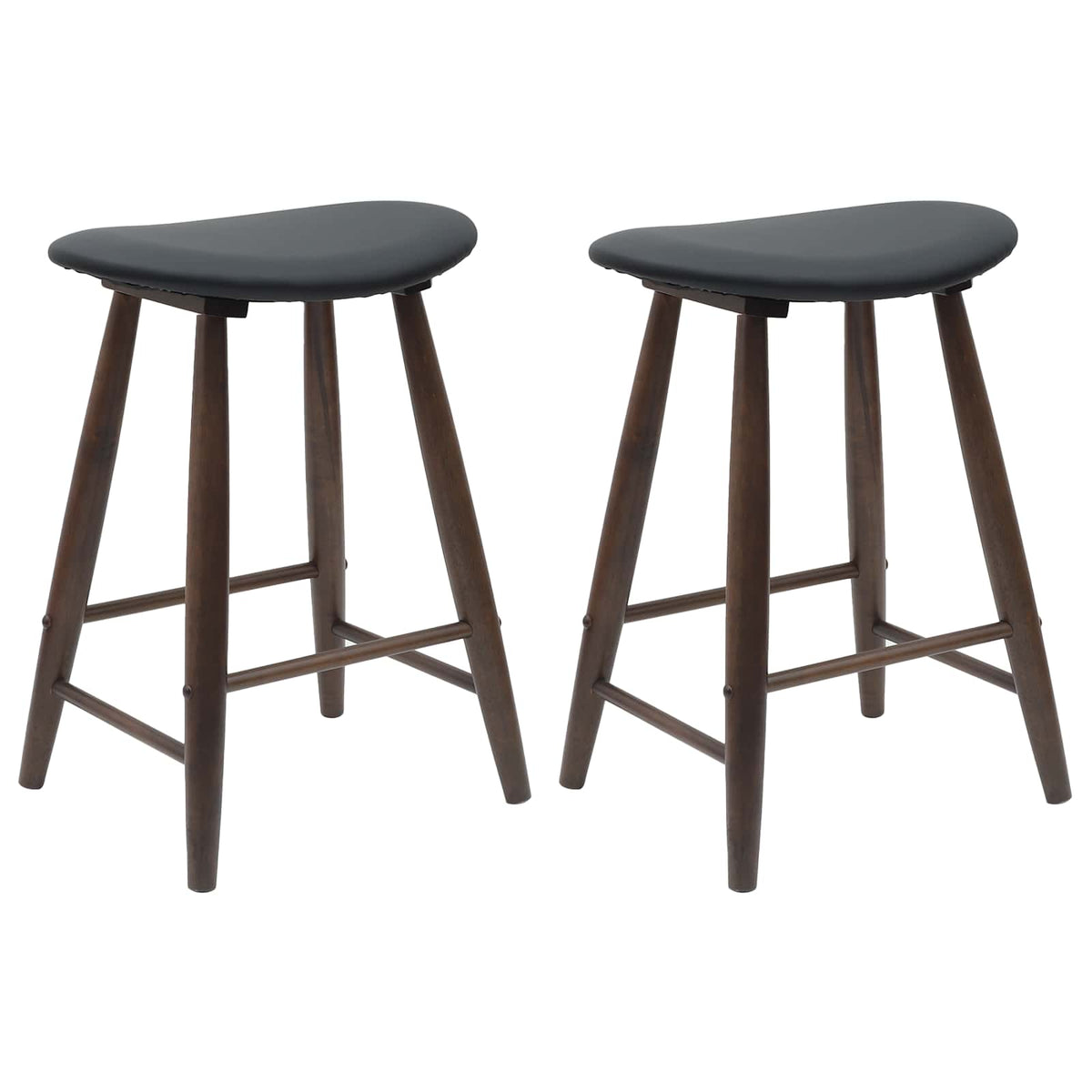 Dining Chairs 2 pcs Solid Rubber Wood Light brown and black