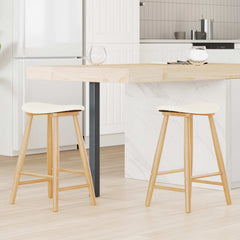 vidaXL Dining Chairs 2 pcs Solid Rubber Wood Natural 46 x 37 x 63 cm 1