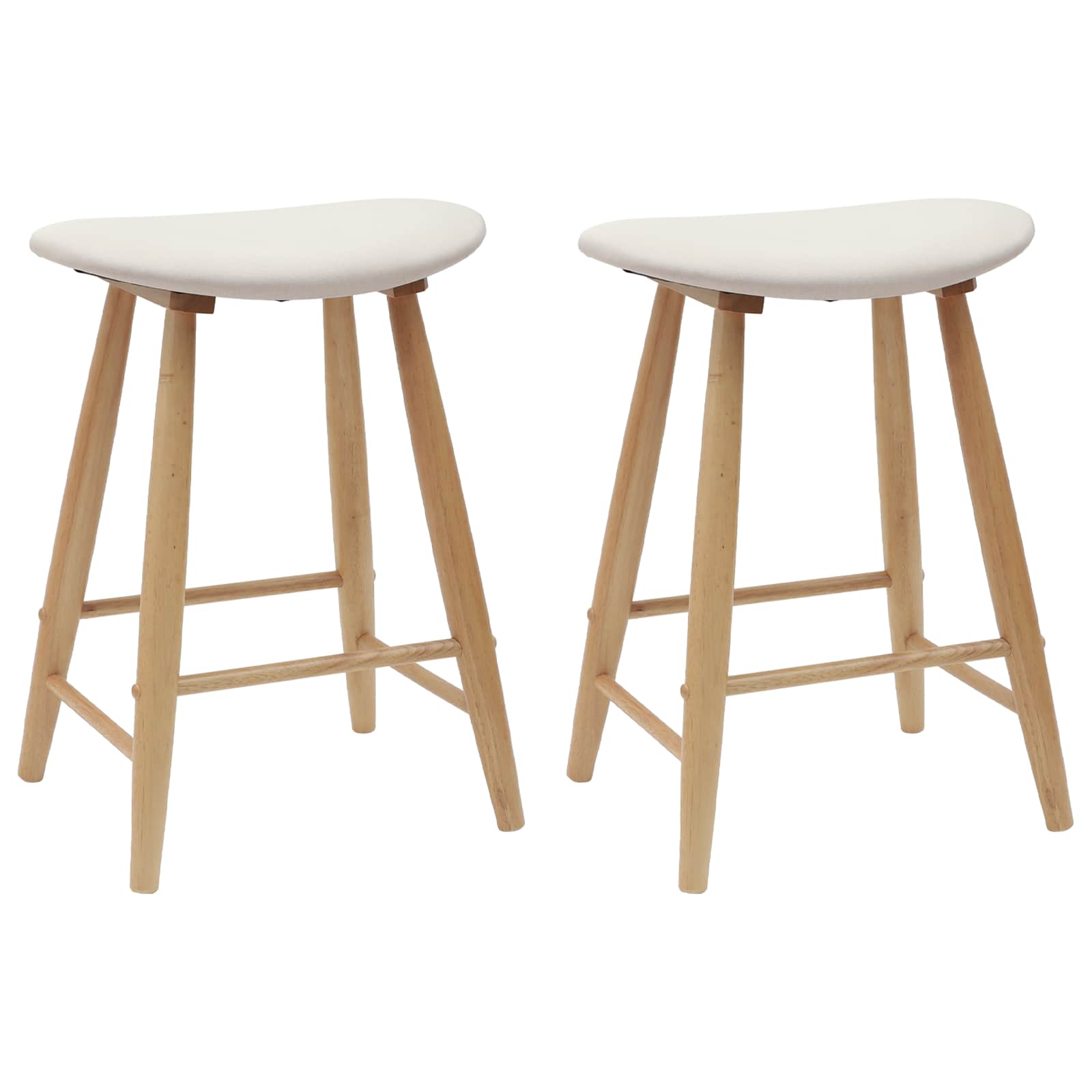 vidaXL Dining Chairs 2 pcs Solid Rubber Wood Natural 46 x 37 x 63 cm 2