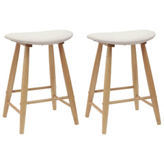 vidaXL Dining Chairs 2 pcs Solid Rubber Wood Natural 46 x 37 x 63 cm 2
