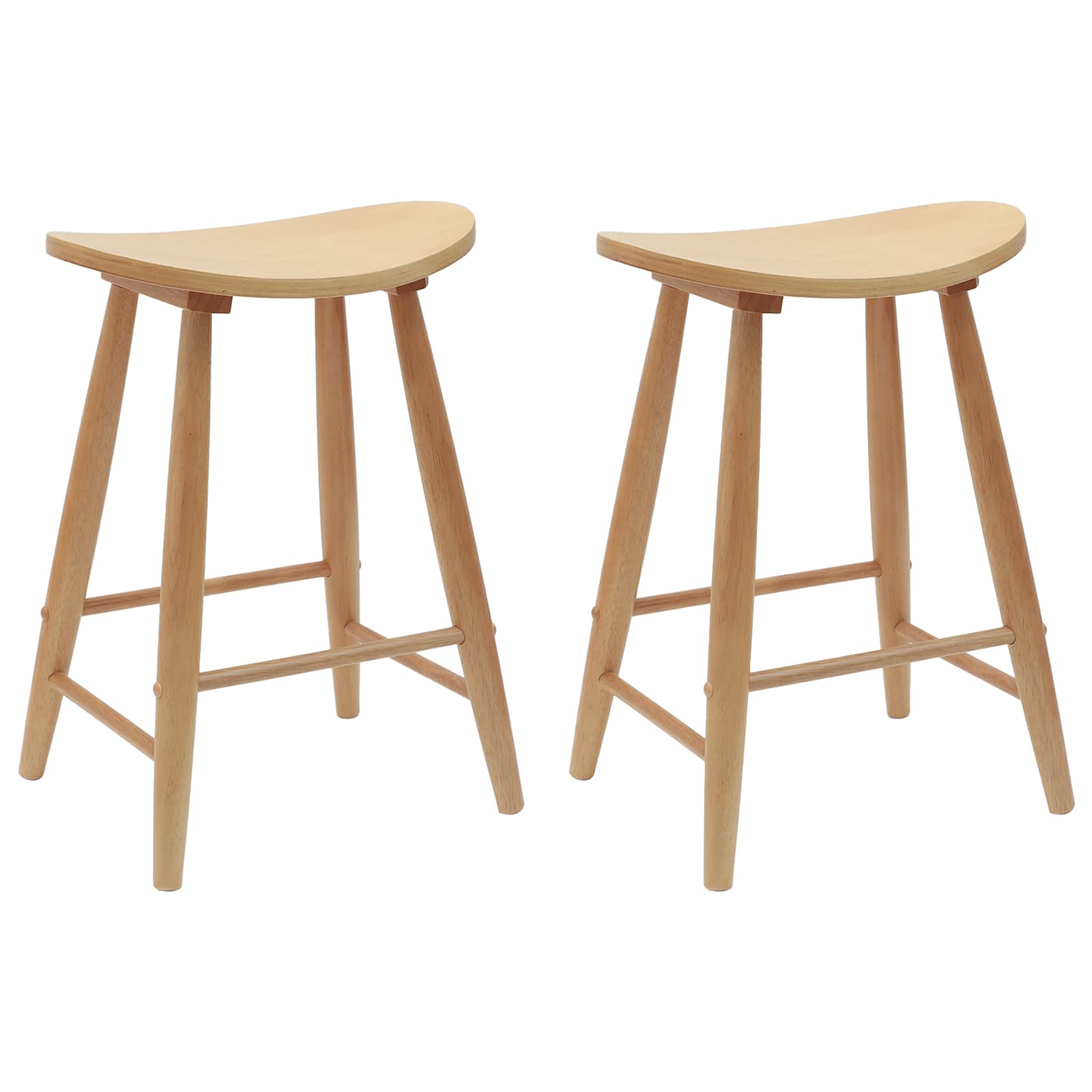 vidaXL Dining Chairs 2 pcs Solid Rubber Wood Natural 46 x 37 x 63 cm 2