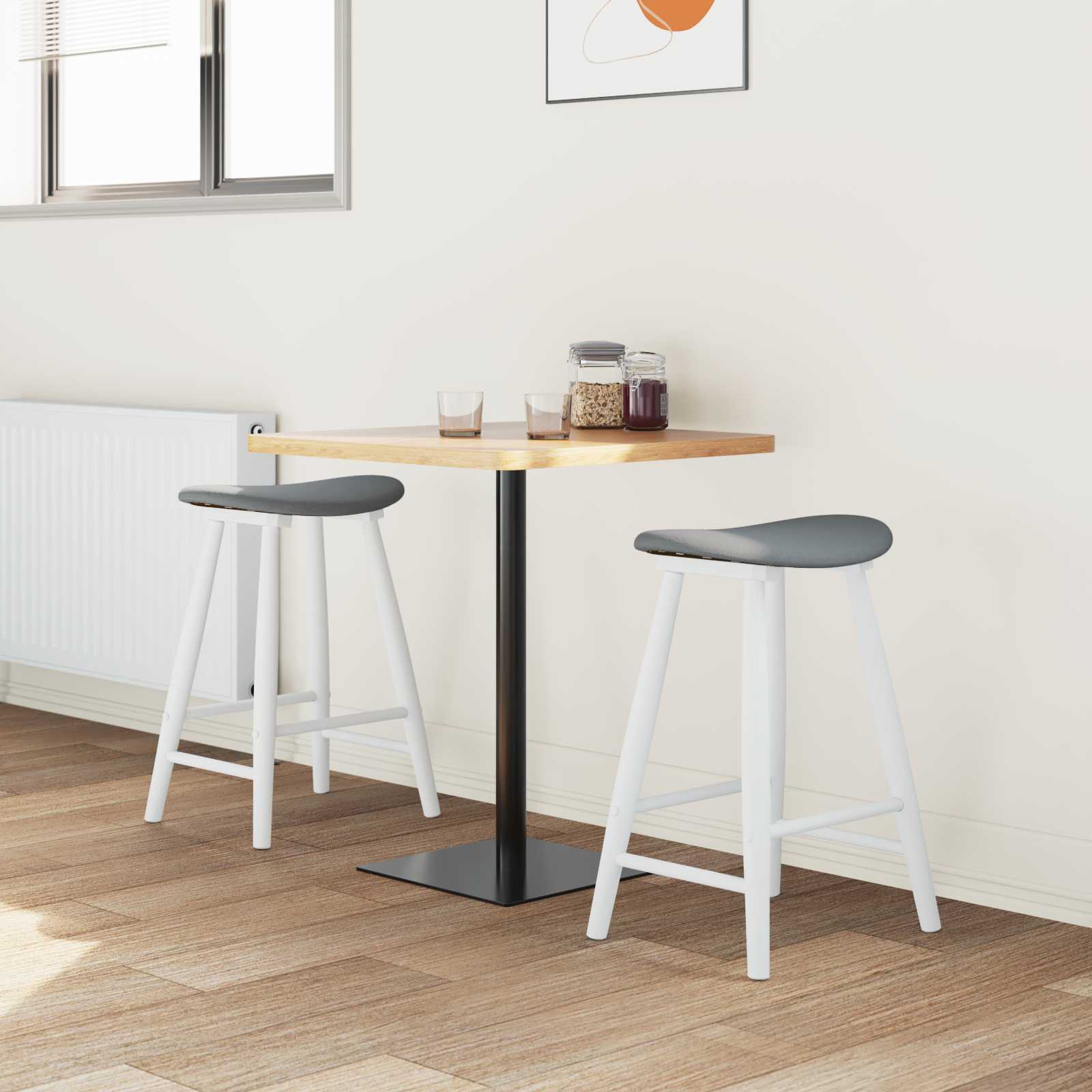 vidaXL Dining Chairs 2 pcs Solid Rubber Wood White 46 x 37 x 63 cm 3